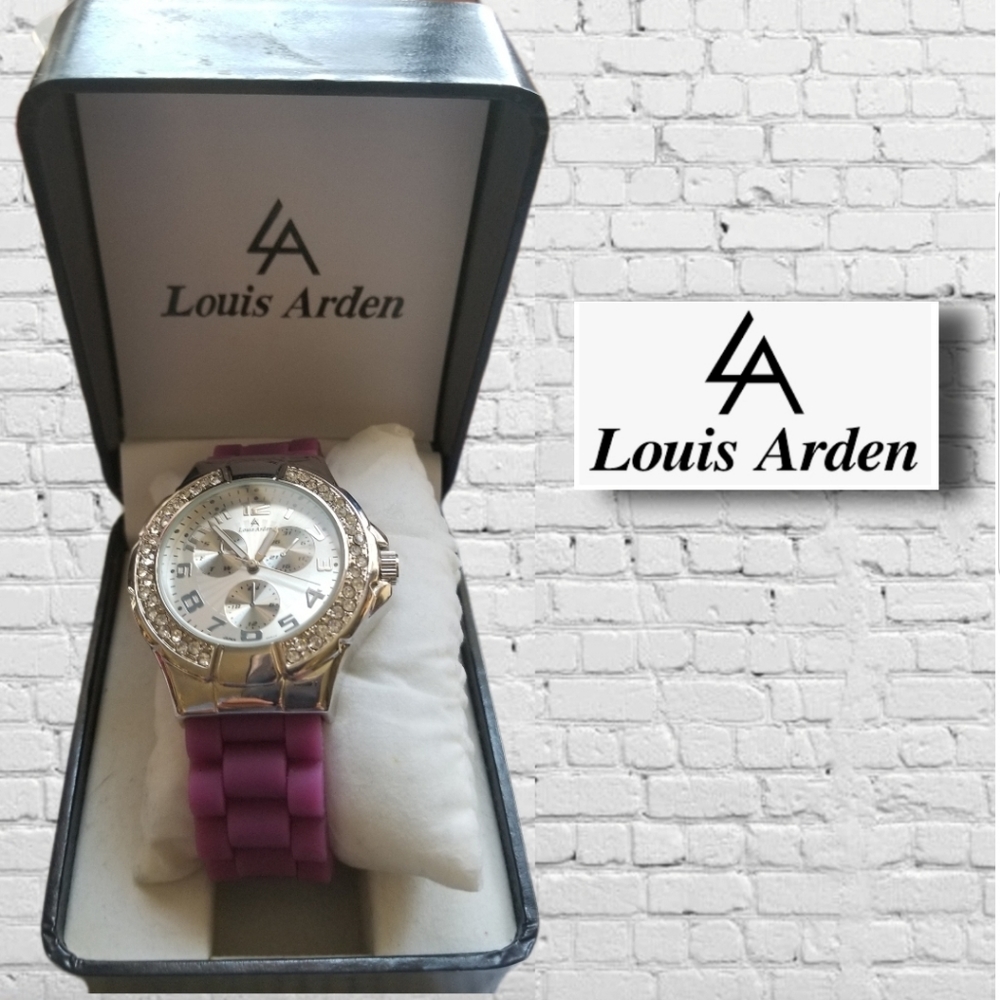 Louis Arden Women's Rhinestone Silicone Removable Link Colorful Fashion Casual